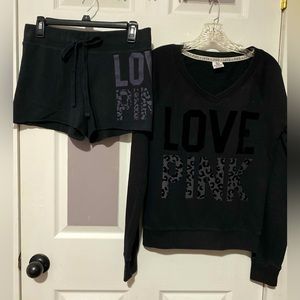 VS PINK Sweatshirt and matching shorts